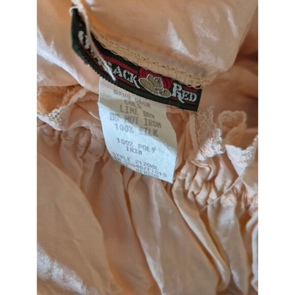 Outback Red VTG 90s Y2K Boho Silk Top Ruffled Blouse Off Shoulder Peach sz S NEW - Picture 4 of 4